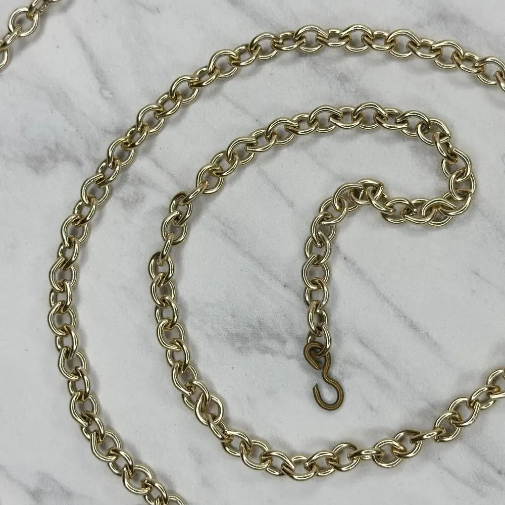 Gold Tone Rolo Chain Belt Extra Long One Size (OS) ✨
